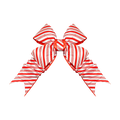 Candy Cane Structural Bow featuring red and white stripes, oversized loops, and layered pointed tails.