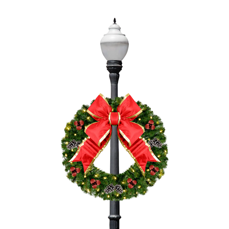 Center Mount Bow Wreath Lamppost Silhouette
