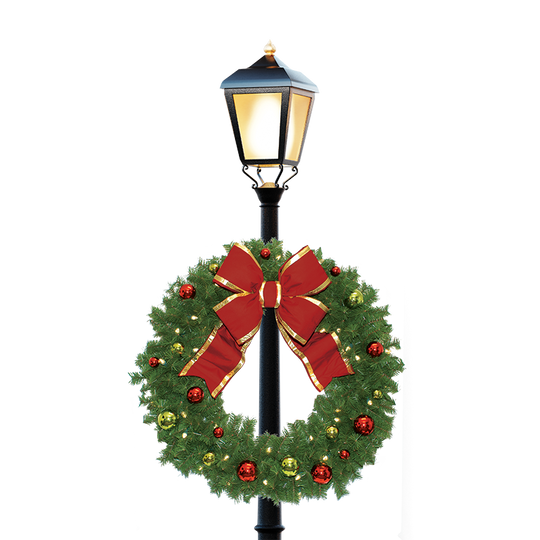 Center Mount Bow Wreath Lamppost Silhouette