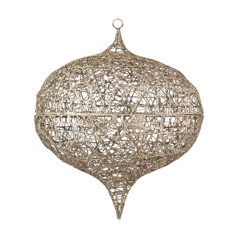 14" Champagne Glitter Onion Cage, (350mm)