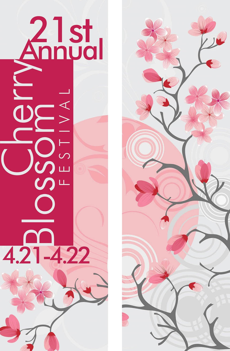 Cherry Blossoms Double Vinyl Banners