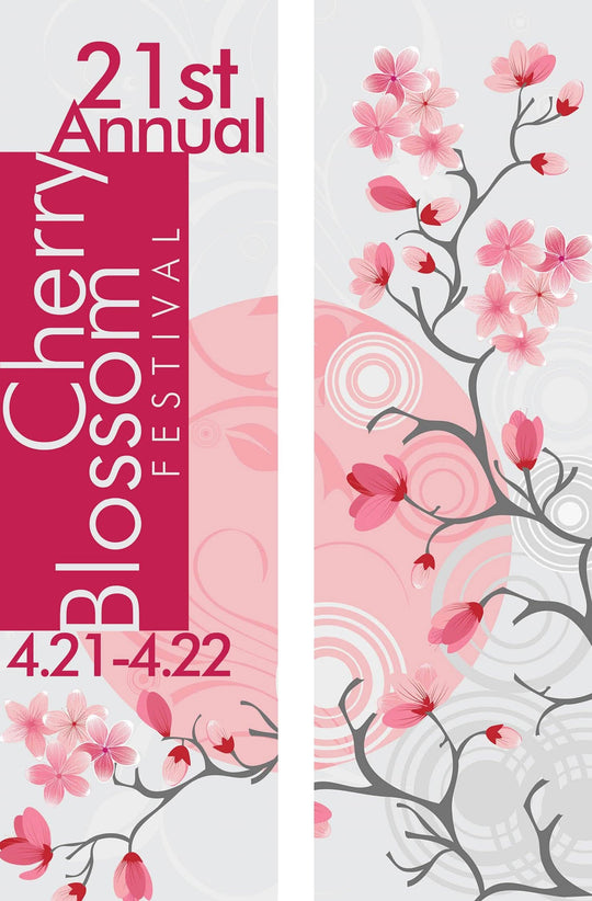 Cherry Blossoms Double Vinyl Banners