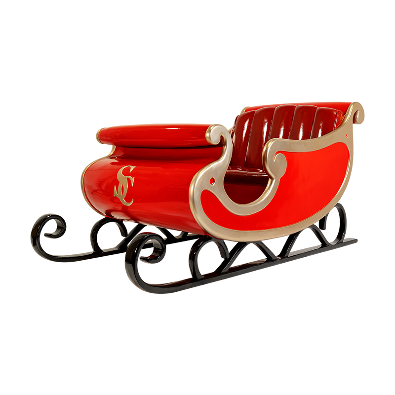 Cherry Red Santa Claus Monogram Sleigh