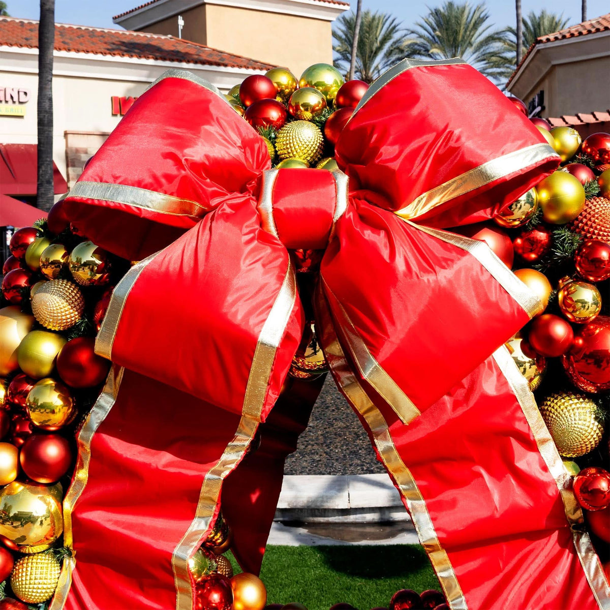 Red Structural Bow with Gold Trim 36", 48", and 60"