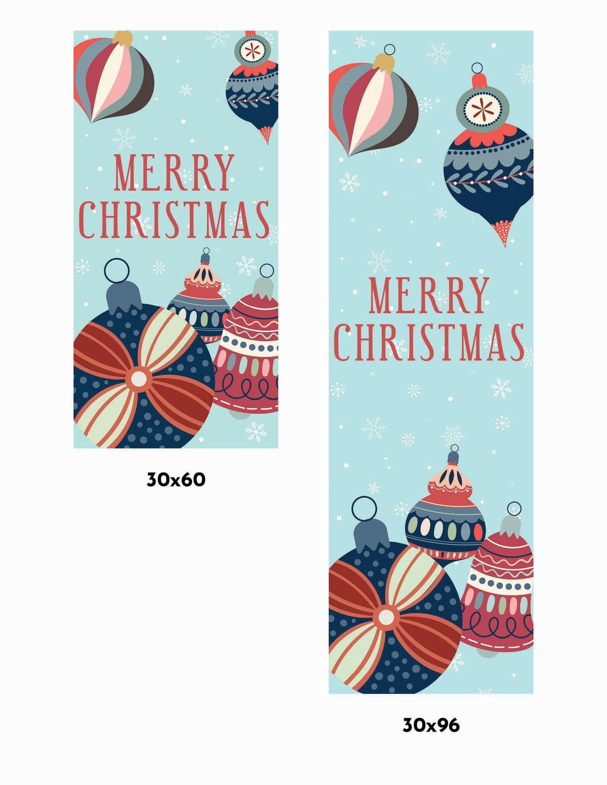 Christmas Baubles Single Vinyl Banner