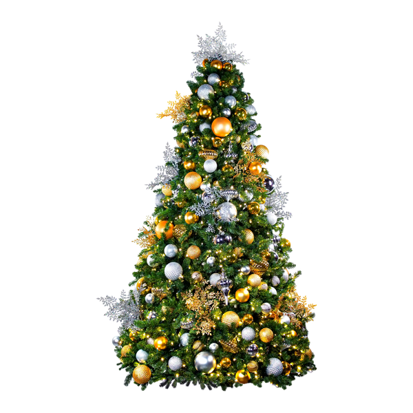 Elegant Pre-Decorated Christmas Trees with Lights