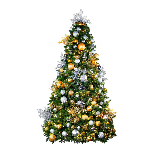 Elegant Pre-Decorated Christmas Trees with Lights