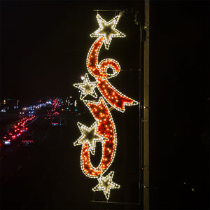 Falling Ribbon Stars LED Pole Mounts