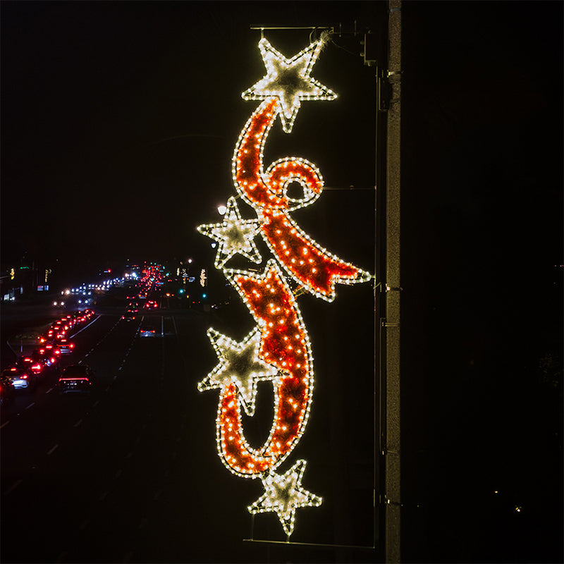 Falling Ribbon Stars LED Pole Mounts