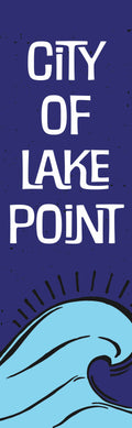 Blue banner with the words 