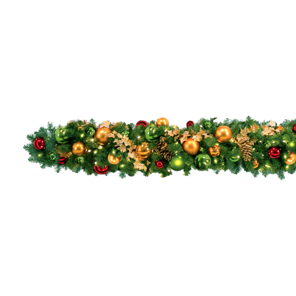 Classic Christmas Pre-Decorated Garlands 10' Sections