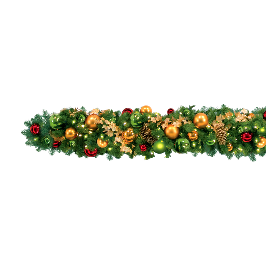 Classic Christmas Pre-Decorated Garlands 10' Sections