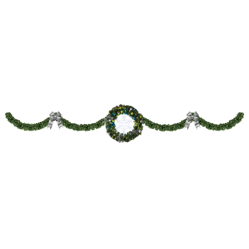 Coastal Skyline Overhead Decor w- 50" Wreath