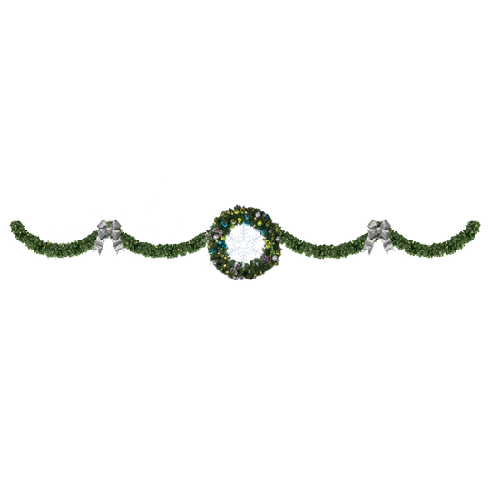 Coastal Skyline Overhead Decor w- 50" Wreath