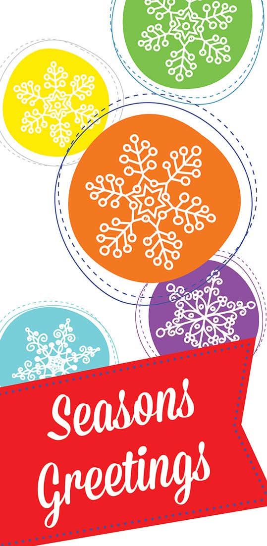 Colorful Snowflakes Single Vinyl Banner