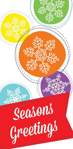 Colorful Snowflakes Single Vinyl Banner