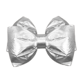 Silver Couture Bow featuring oversized layered loops and a reflective metallic finish.