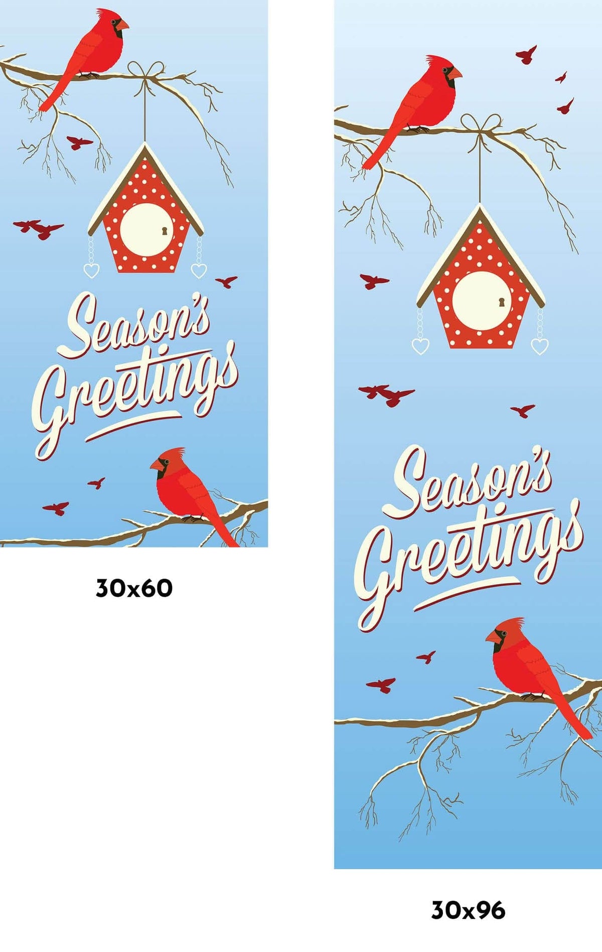 Cozy Cardinals Single Vinyl Banner