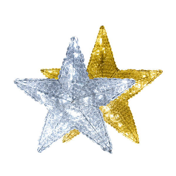 Dekra-Lite Cool & Warm White Crystal Star Tree Topper
