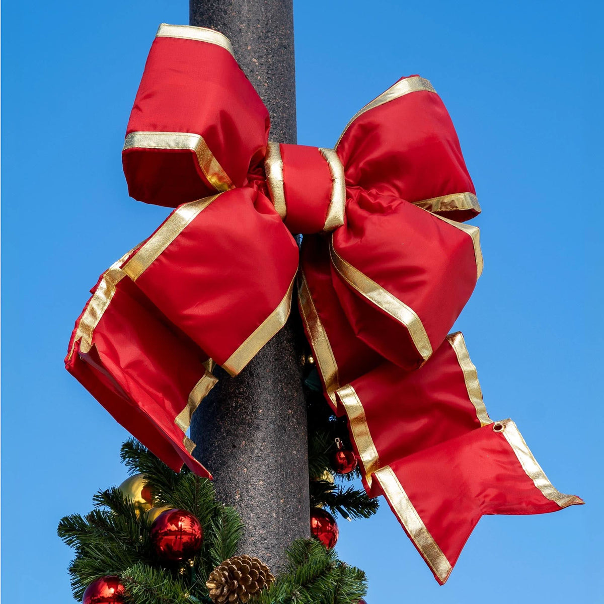 Red Structural Bow with Gold Trim 15", 18", and 24"