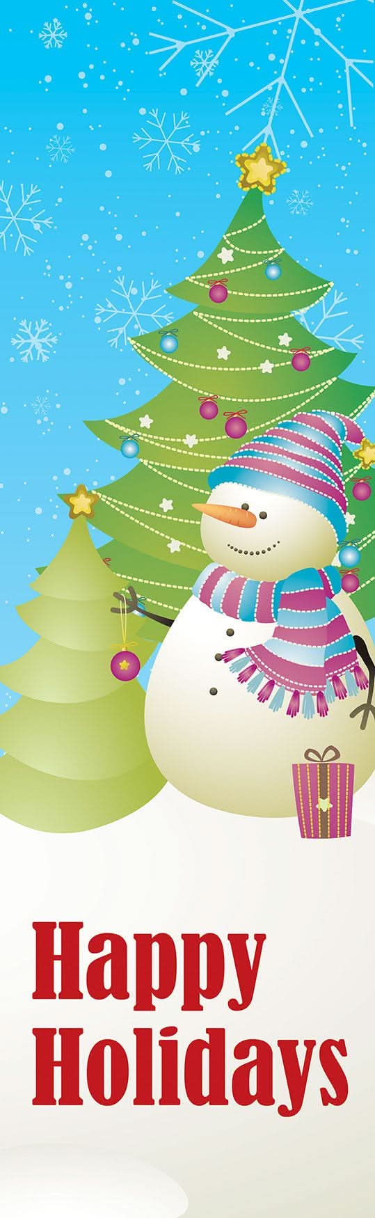 Decorating Snowman Single Vinyl Banner