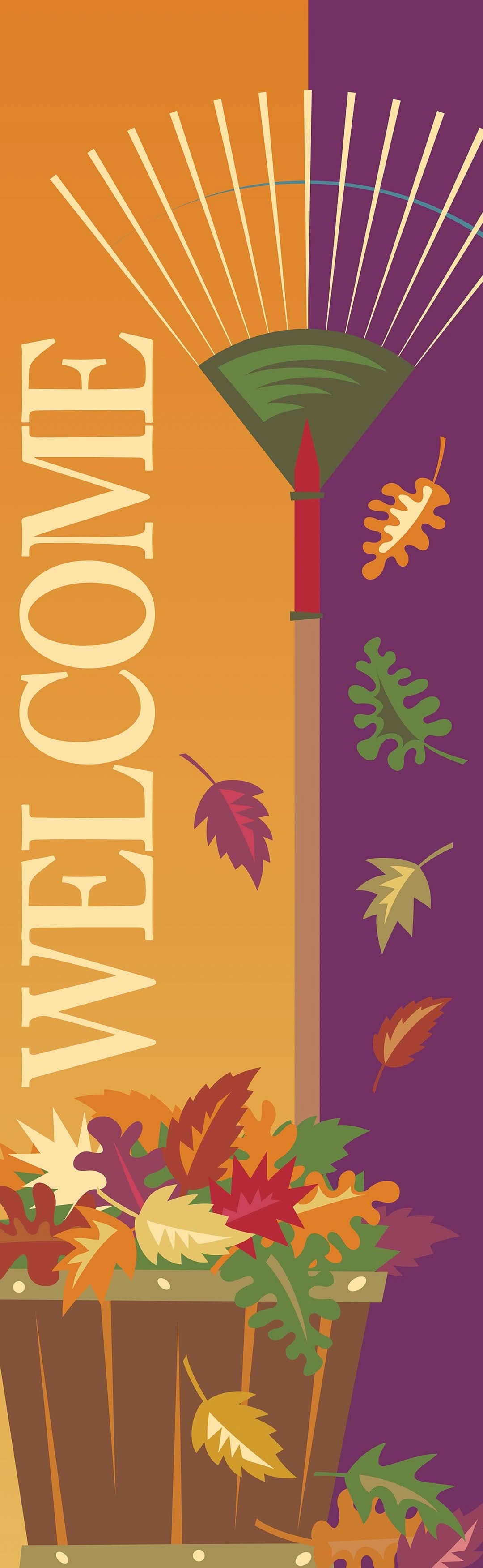 Falling Leaves Single Vinyl Banner