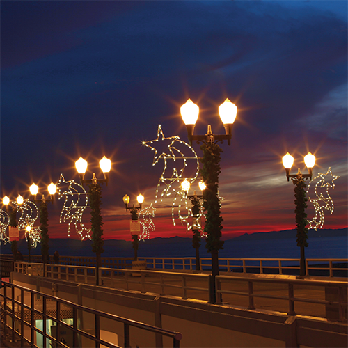 Dekra-Lite Falling Stars LED Pole Mount on Lampposts