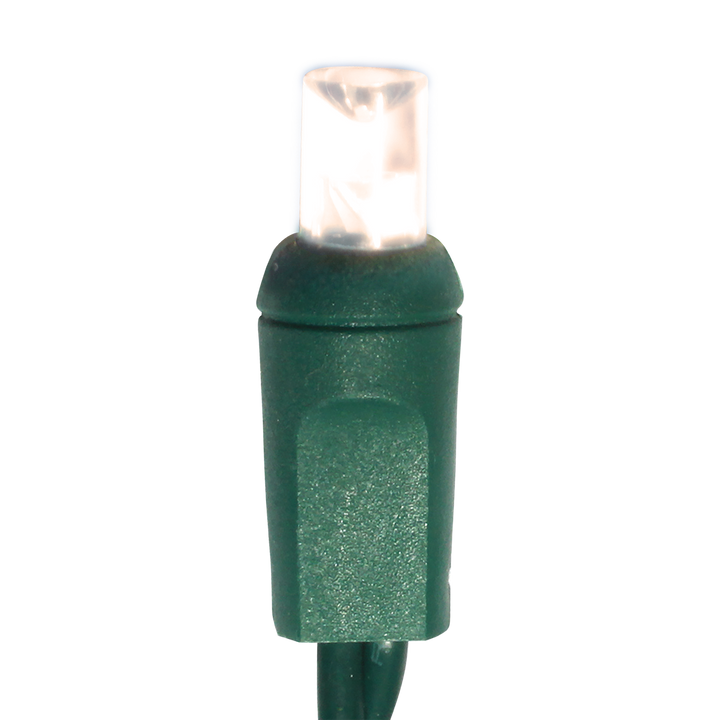 Warm white Firefly LED mini-light bulb on green wire
