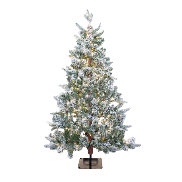 Dekra-Lite Natural Flat Tree with Snow