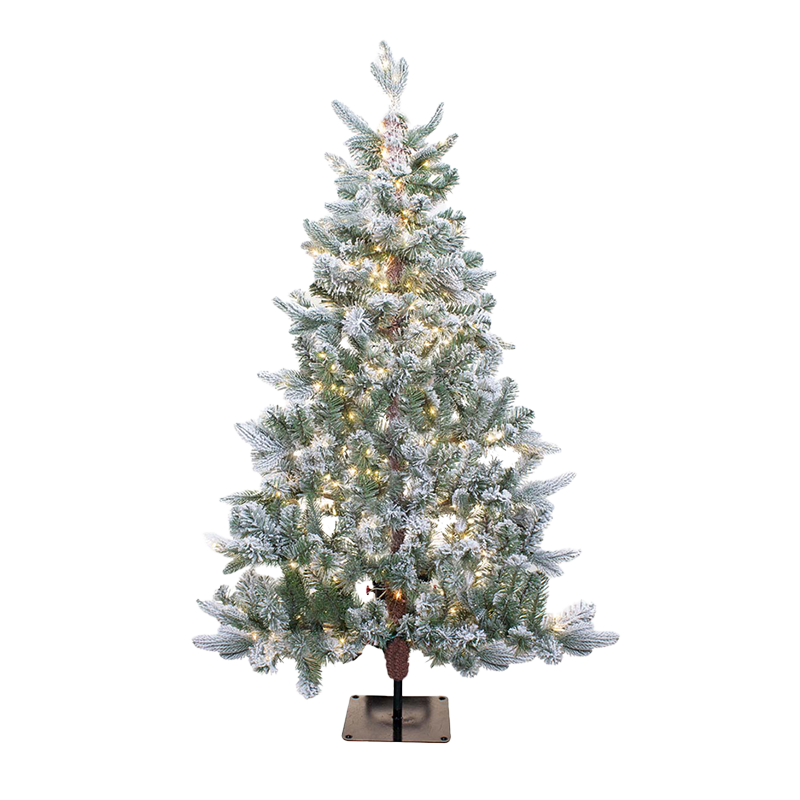 Flocked Flat Tree Collection