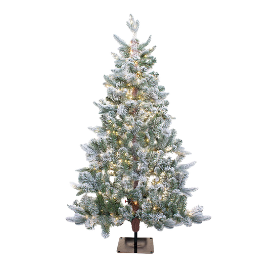 Flocked Flat Tree Collection