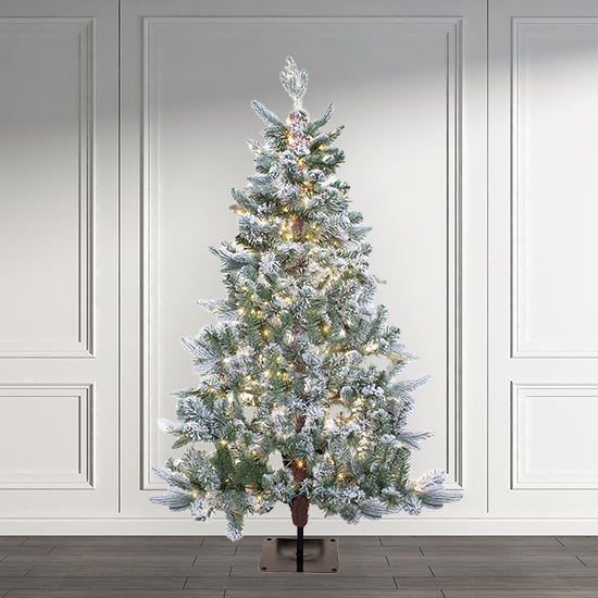 Flocked Flat Tree Collection
