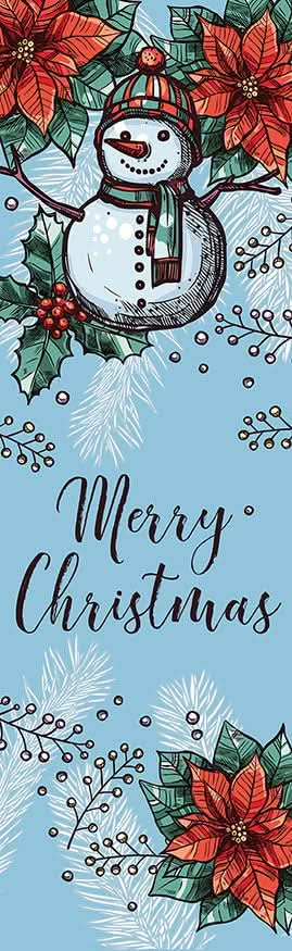 Floral Snowman Single Vinyl Banner