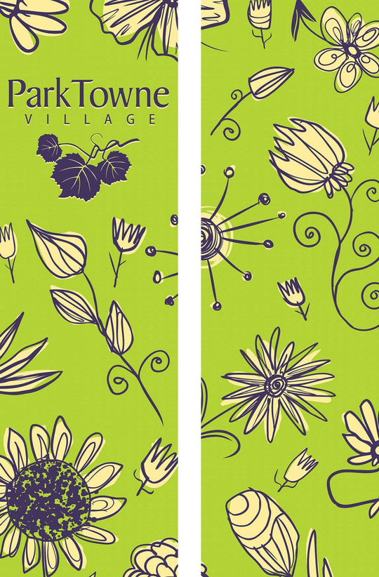 Flower Doodles Double Vinyl Banner Set