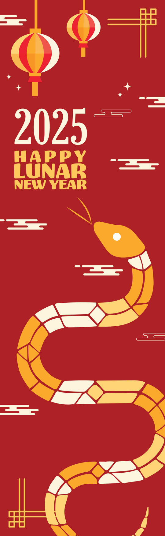 Geometric Year of the Snake Single Vinyl Banner
