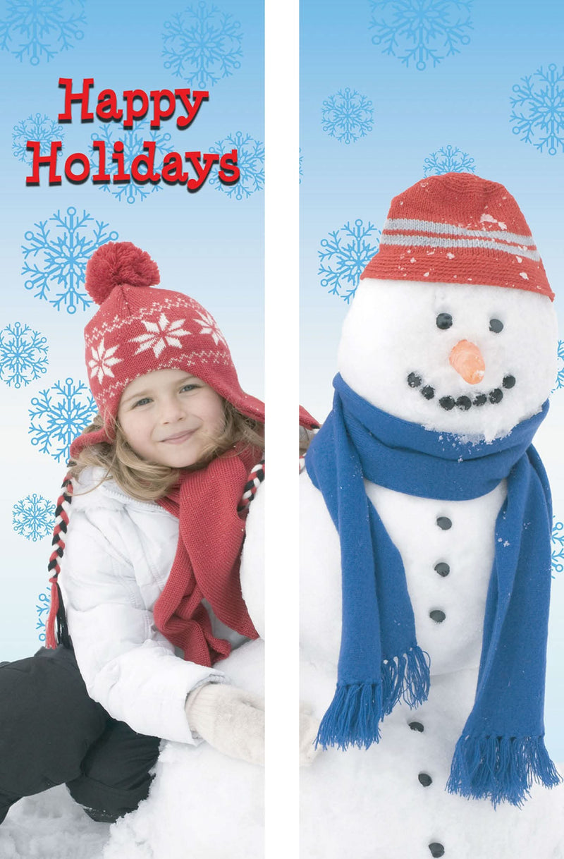Girl & Snowman Double Vinyl Banner Set