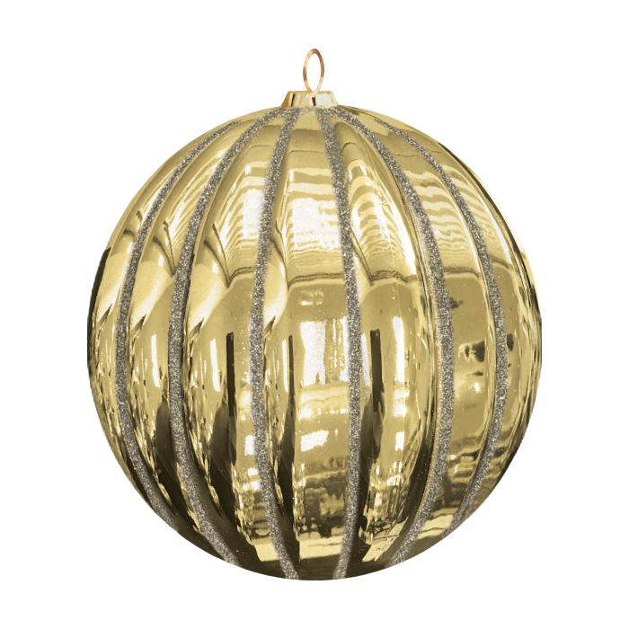 Dekra-Lite Gold Glitter Ribbed Ornament
