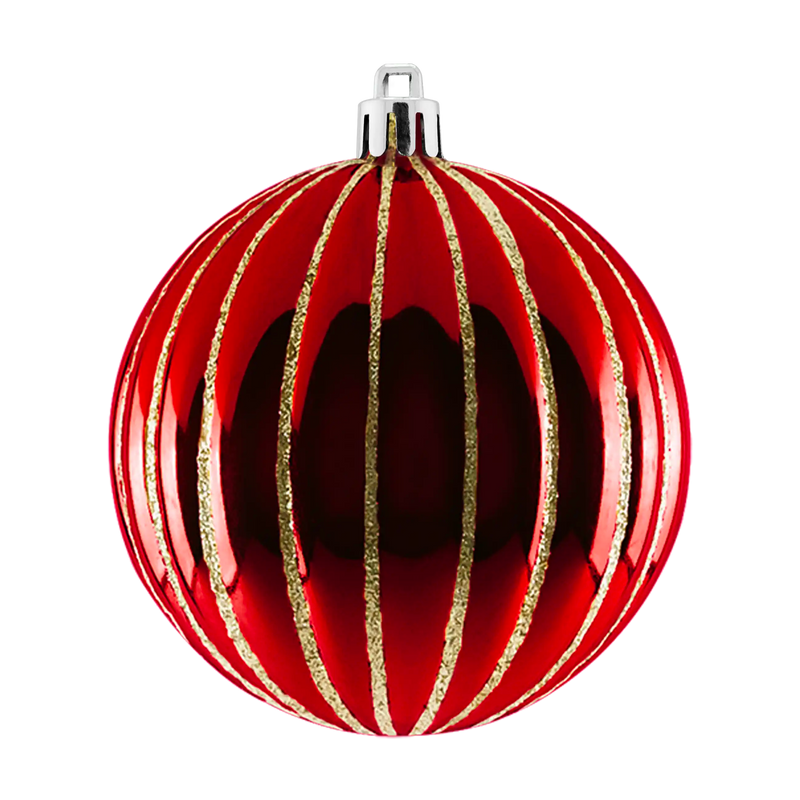 Glitter Ribbed Ornaments