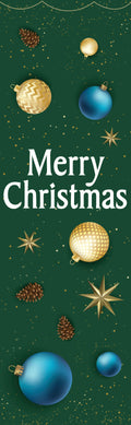 Gold and Blue Baubles Single Vinyl Banner Dekra-Lite