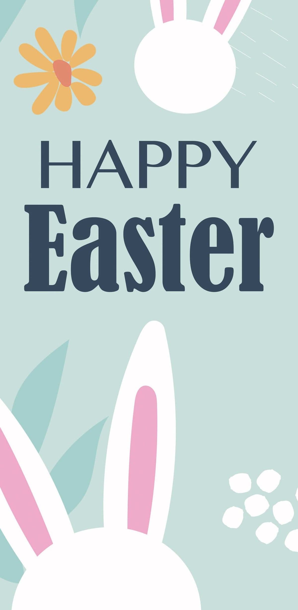 Happy Easter - Eggs & Bunnies Double Vinyl Banner