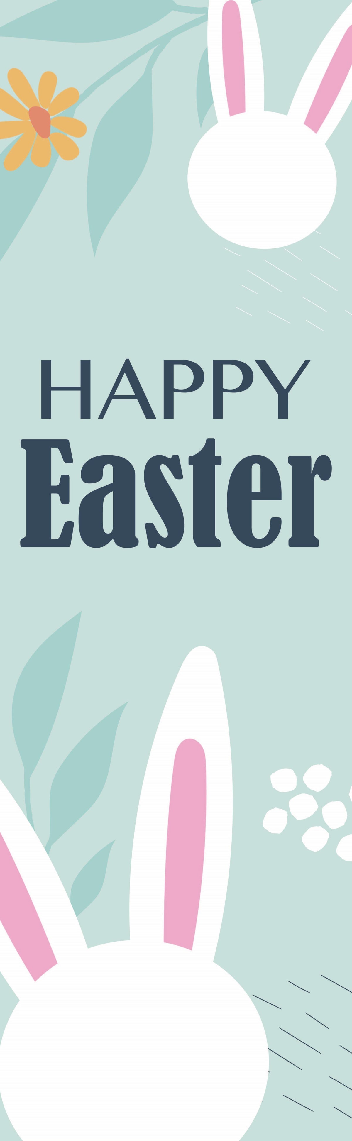 Happy Easter - Eggs & Bunnies Double Vinyl Banner