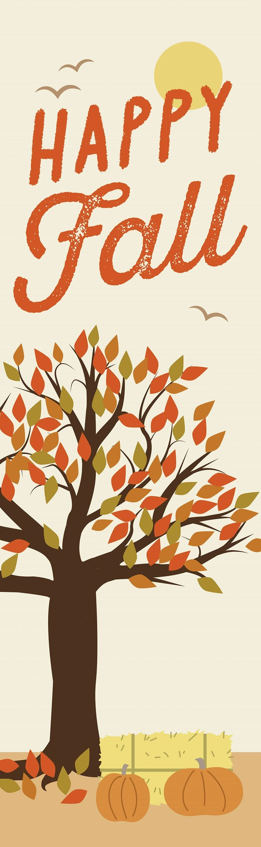 Happy Fall - Changing Tree Leaves Single Vinyl Banner