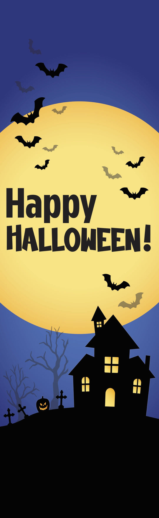 Happy Halloween- Full Moon Single Vinyl Banner