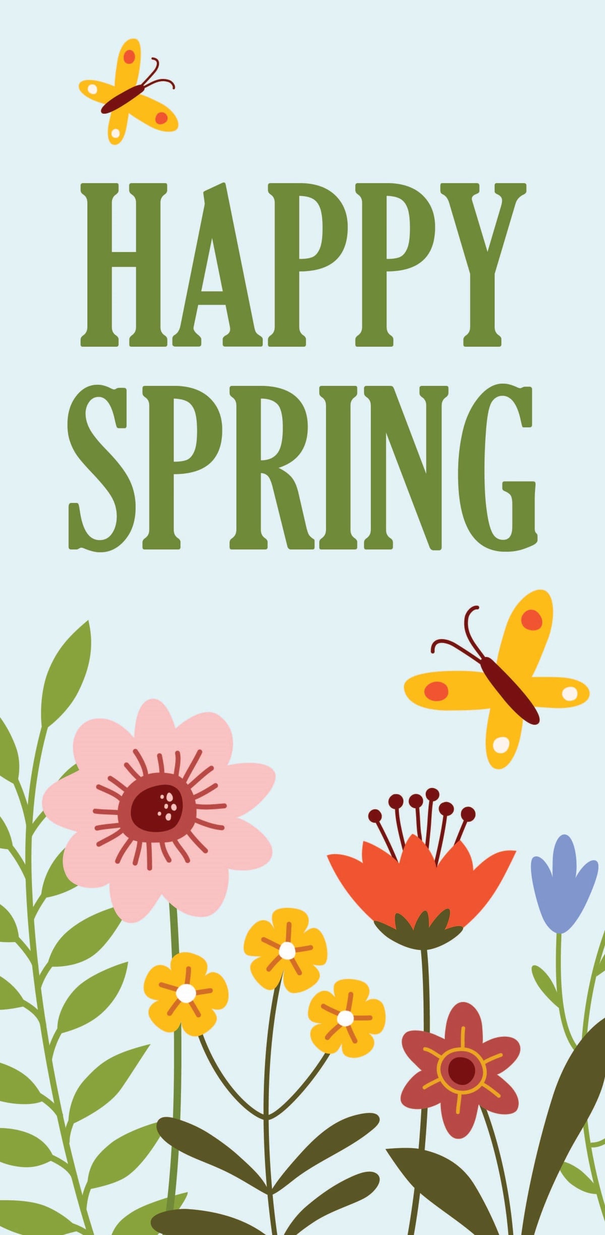 Happy Spring Modern Happy Spring Garden Single Vinyl Banner – Dekra-Lite