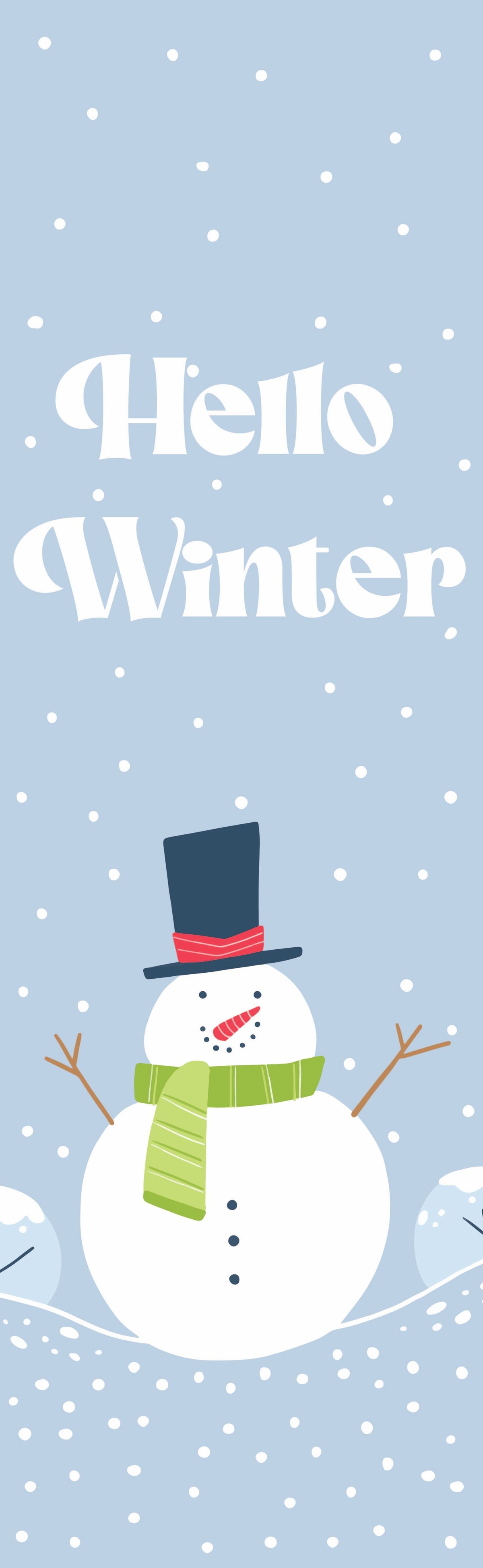 Hello Winter Single Vinyl Banner