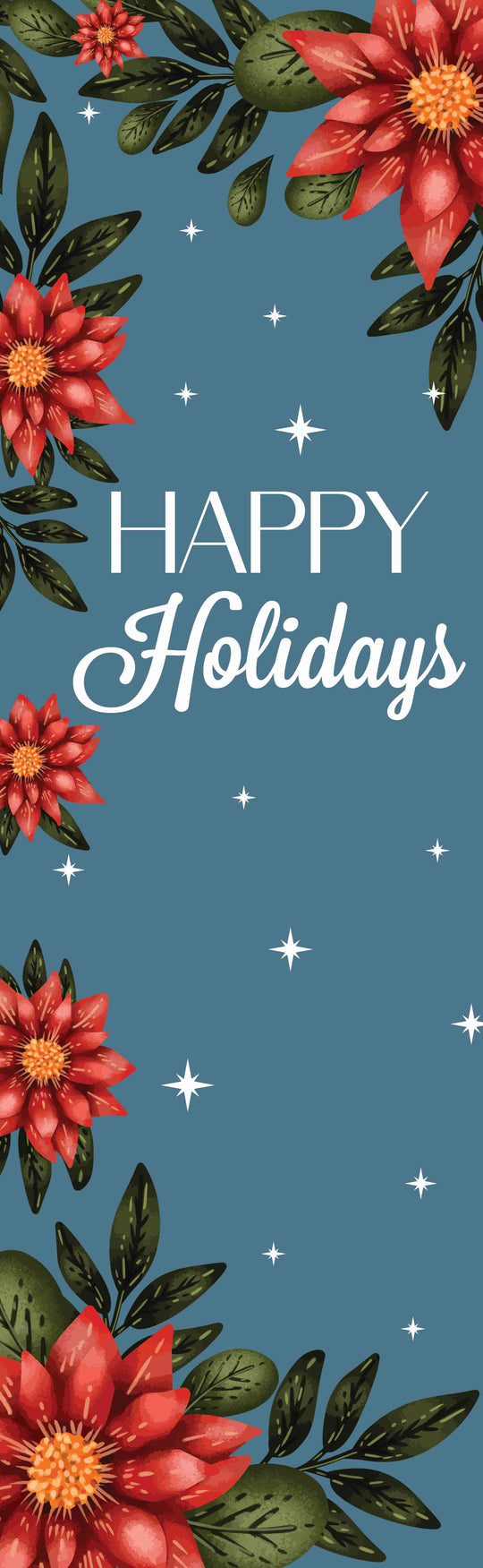 Holiday Poinsettias Single Vinyl Banner