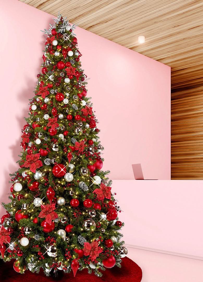 Custom Red Tree Holiday Red Pre-Decorated Trees – Dekra-Lite