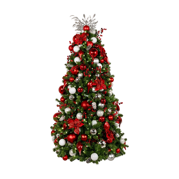 Holiday Red Pre-Decorated Trees