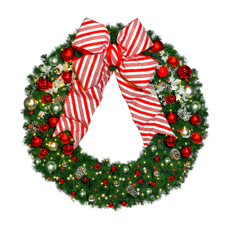 Candy Cane Pre-Decorated Wreaths