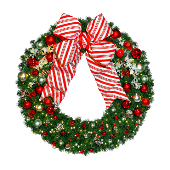 Candy Cane Pre-Decorated Wreaths